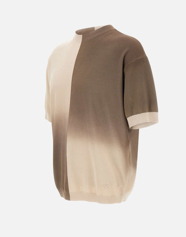 EMPORIO ARMANI Maglia con stampa degradé BROWN Uomo 