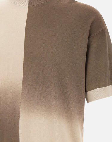 EMPORIO ARMANI Maglia con stampa degradé BROWN Uomo 