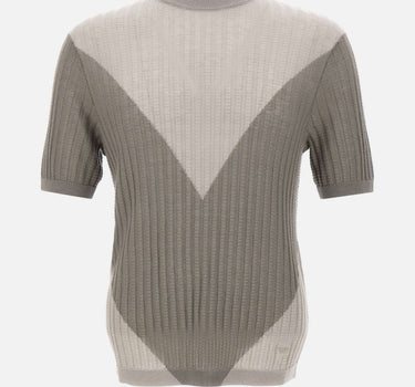 EMPORIO ARMANI Maglia in misto lana a maniche corte GREY Uomo 