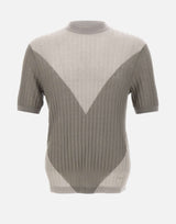 EMPORIO ARMANI Maglia in misto lana a maniche corte GREY Uomo 