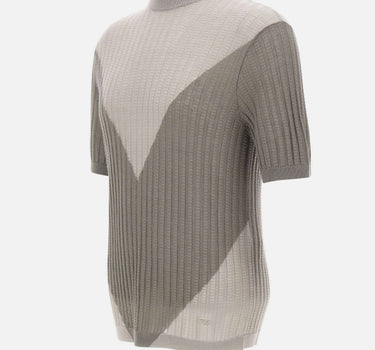 EMPORIO ARMANI Maglia in misto lana a maniche corte GREY Uomo 