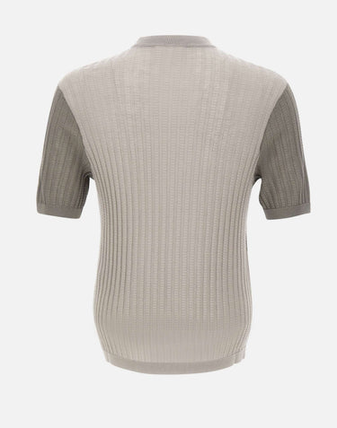 EMPORIO ARMANI Maglia in misto lana a maniche corte GREY Uomo 