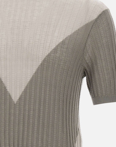 EMPORIO ARMANI Maglia in misto lana a maniche corte GREY Uomo 