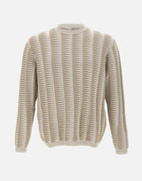 EMPORIO ARMANI Maglione con motivo jacquard bicolore BEIGE Uomo 