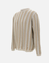 EMPORIO ARMANI Maglione con motivo jacquard bicolore BEIGE Uomo 