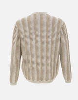 EMPORIO ARMANI Maglione con motivo jacquard bicolore BEIGE Uomo 