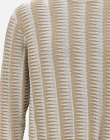 EMPORIO ARMANI Maglione con motivo jacquard bicolore BEIGE Uomo 