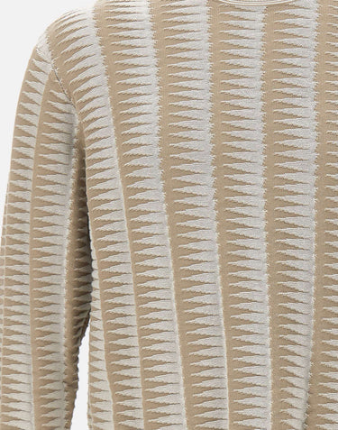 EMPORIO ARMANI Maglione con motivo jacquard bicolore BEIGE Uomo 