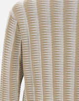 EMPORIO ARMANI Maglione con motivo jacquard bicolore BEIGE Uomo 
