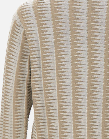 EMPORIO ARMANI Maglione con motivo jacquard bicolore BEIGE Uomo 