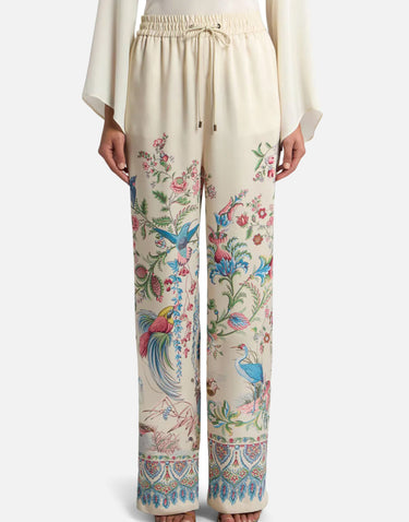Pantaloni ampi con stampa piazzata flora e fauna WREA0072 99SPSI6X0802 ETRO 