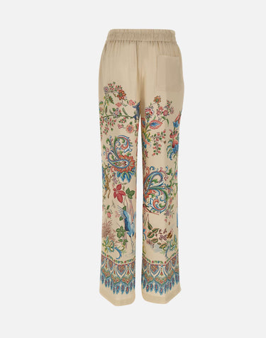 Pantaloni ampi con stampa piazzata flora e fauna WREA0072 99SPSI6X0802 ETRO 
