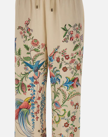 Pantaloni ampi con stampa piazzata flora e fauna WREA0072 99SPSI6X0802 ETRO 