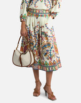 Gonna midi plissé in cotone con stampa paisley floreale WRFA0112 99SP5I0X0800 ETRO 