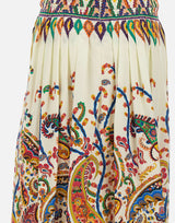 Gonna midi plissé in cotone con stampa paisley floreale WRFA0112 99SP5I0X0800 ETRO 