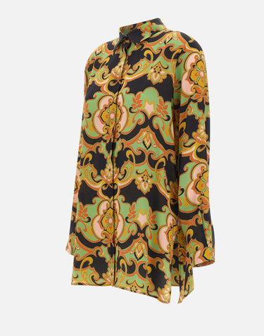 Camicia lunga in seta con stampa floreale WRIA0103 AKI44X0812 ETRO 