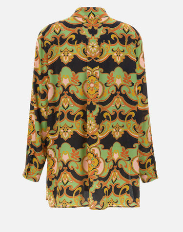 Camicia lunga in seta con stampa floreale WRIA0103 AKI44X0812 ETRO 
