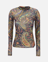 Top in tulle stretch con motivo Paisley WRJA0038 AKG51X0884 ETRO 