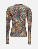 Top in tulle stretch con motivo Paisley WRJA0038 AKG51X0884 ETRO 