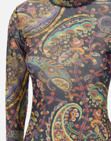Top in tulle stretch con motivo Paisley WRJA0038 AKG51X0884 ETRO 