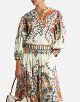 Blusa in cotone con stampa paisley floreale WRJA0088 99SP5I1X0800 ETRO 