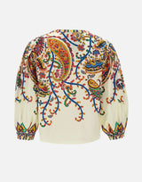Blusa in cotone con stampa paisley floreale WRJA0088 99SP5I1X0800 ETRO 