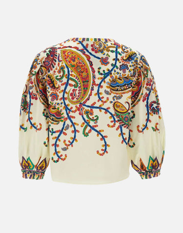 Blusa in cotone con stampa paisley floreale WRJA0088 99SP5I1X0800 ETRO 