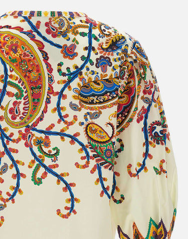Blusa in cotone con stampa paisley floreale WRJA0088 99SP5I1X0800 ETRO 