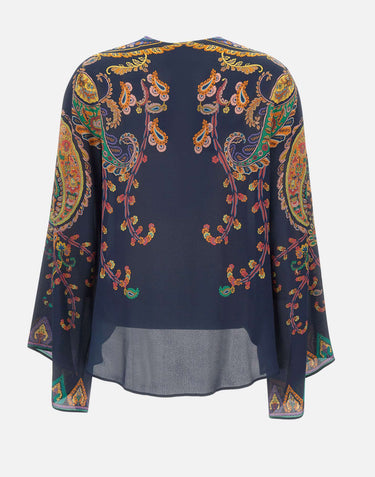 Blusa in seta con stampa paisley floreale WRJA0162 AKG23X0883 ETRO 