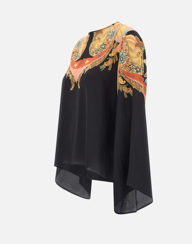 Blusa in seta con stampa paisley floreale WRJA0162 AKI43X0813 ETRO 
