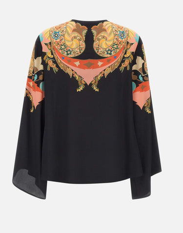 Blusa in seta con stampa paisley floreale WRJA0162 AKI43X0813 ETRO 