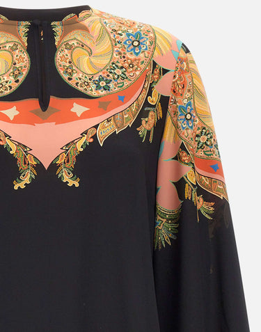 Blusa in seta con stampa paisley floreale WRJA0162 AKI43X0813 ETRO 