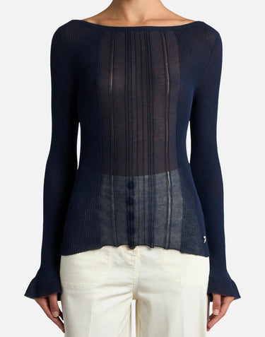 Maglia jacquard in misto cotone see-through WRKE0385 AQ329B0324 ETRO 