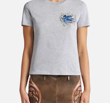 T-shirt con ricamo e Pegaso WRMA0005 AR477S8290 ETRO 