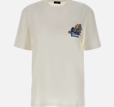 T-shirt con ricamo e Pegaso WRMA0005 AR477W4567 ETRO 