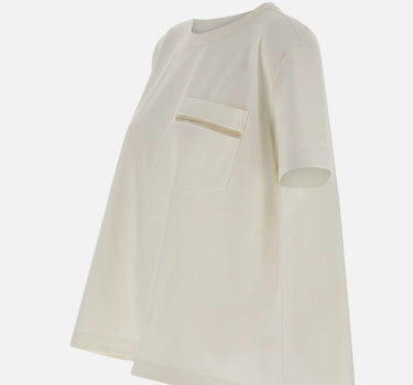 FABIANA FILIPPI T-shirt in jersey con taschino WHITE Donna 