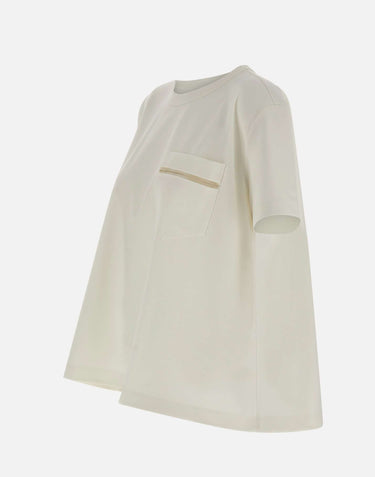 FABIANA FILIPPI T-shirt in jersey con taschino WHITE Donna 