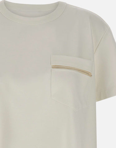 FABIANA FILIPPI T-shirt in jersey con taschino WHITE Donna 