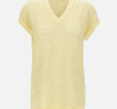 FABIANA FILIPPI Maglia smanicata con paillettes YELLOW Donna 