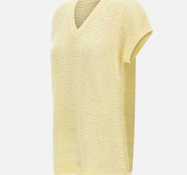 FABIANA FILIPPI Maglia smanicata con paillettes YELLOW Donna 