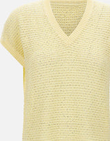 FABIANA FILIPPI Maglia smanicata con paillettes YELLOW Donna 