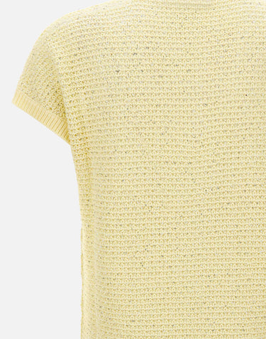 FABIANA FILIPPI Maglia smanicata con paillettes YELLOW Donna 