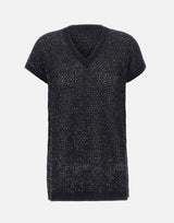 Maglia smanicata con paillettes MAD276F531 M120VR5 FABIANA FILIPPI 