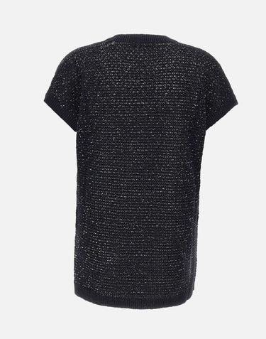 Maglia smanicata con paillettes MAD276F531 M120VR5 FABIANA FILIPPI 
