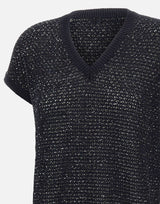 Maglia smanicata con paillettes MAD276F531 M120VR5 FABIANA FILIPPI 