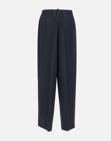 FABIANA FILIPPI Pantalone in crepe de chine BLUE Donna 