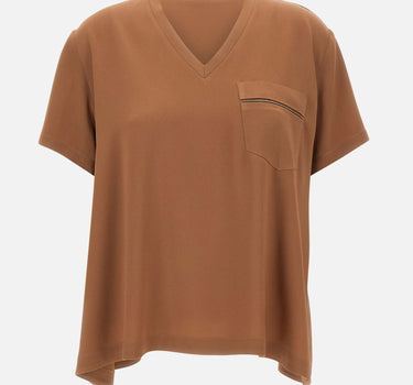 FABIANA FILIPPI Top in misto viscosa BROWN Donna 