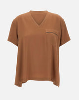 FABIANA FILIPPI Top in misto viscosa BROWN Donna 