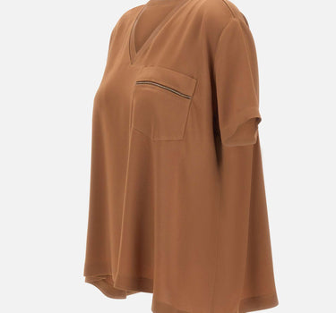 FABIANA FILIPPI Top in misto viscosa BROWN Donna 