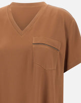 FABIANA FILIPPI Top in misto viscosa BROWN Donna 